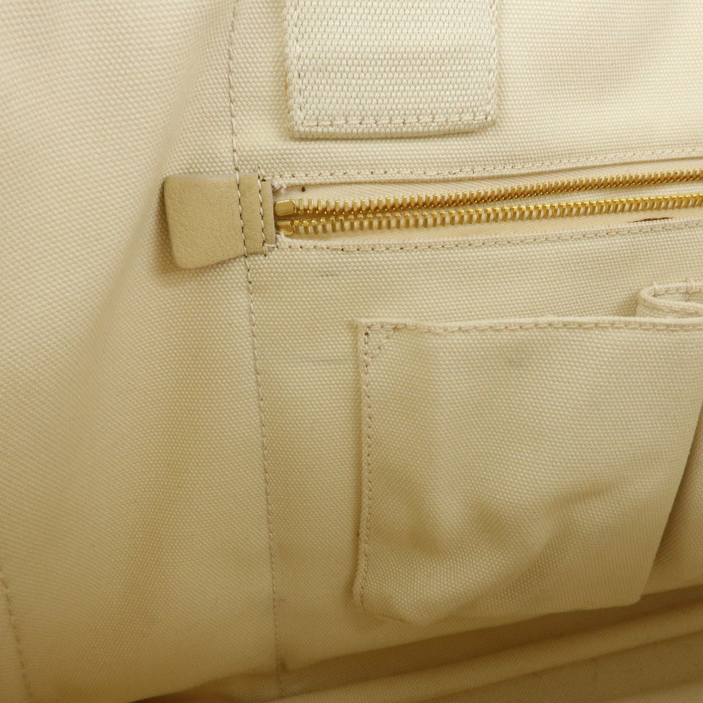 Prada Canapa Large Triangle Logo Tote Hand Bag Ivory BN1872【Pre-order】