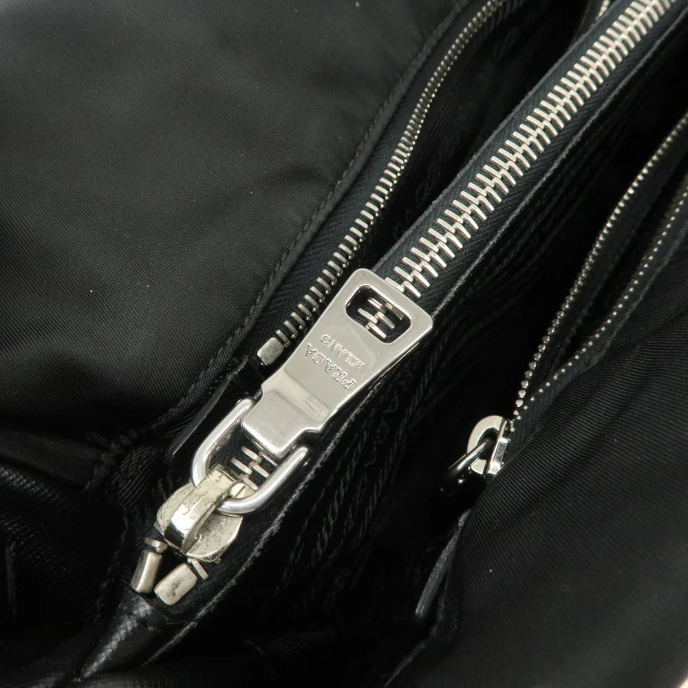 Prada Triangle Logo Leather Nylon 2Way Hand Bag【Pre-order】