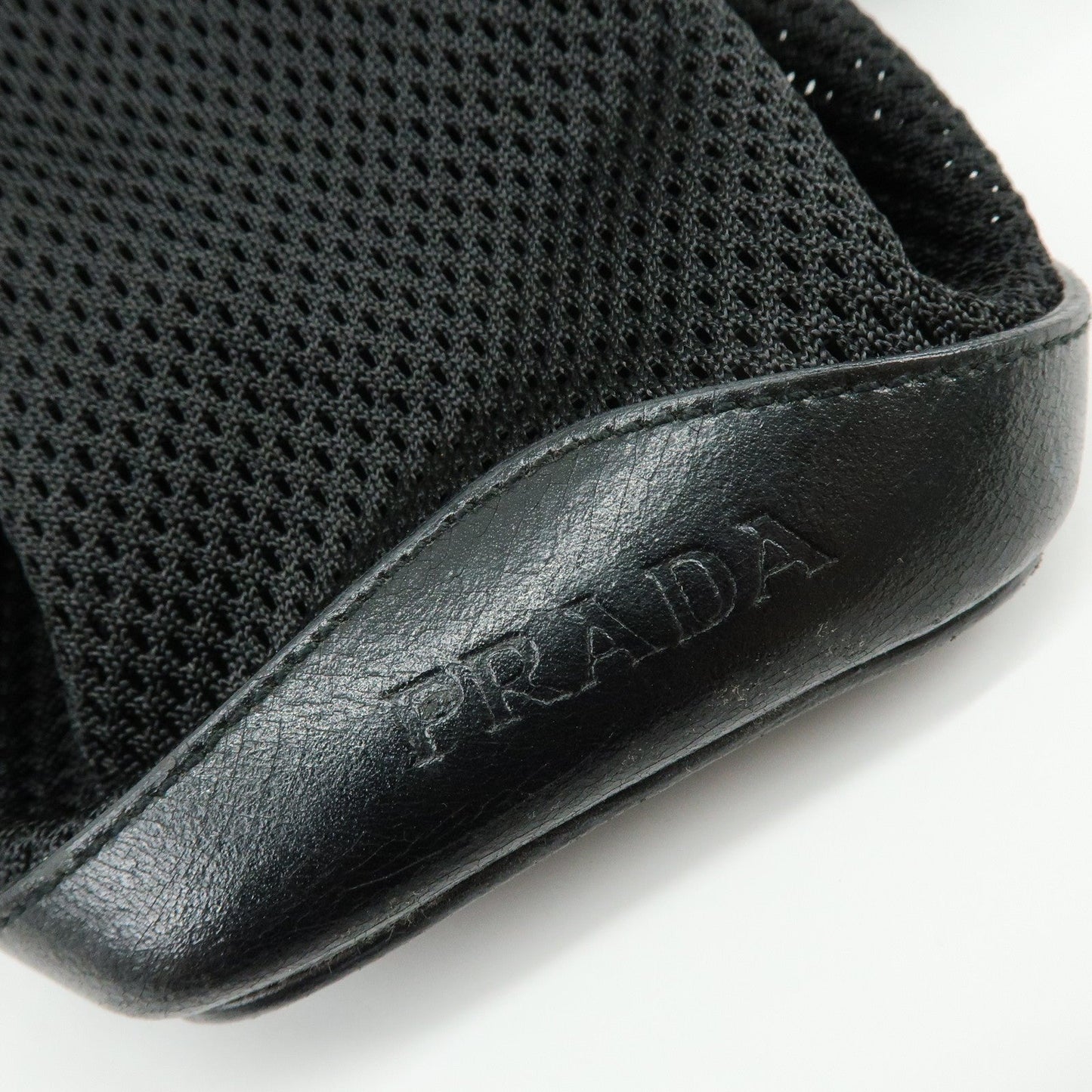 Prada Mesh Leather Tote Bag Shoulder Bag Black【Pre-order】