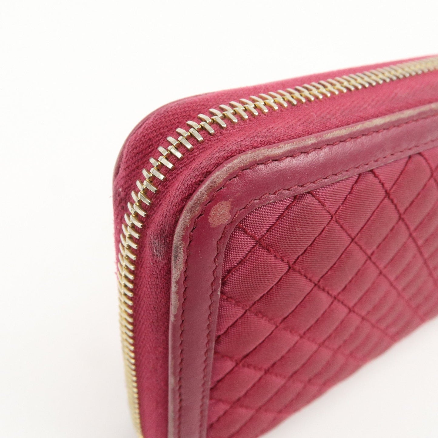 Prada Nylon Leather Round Zippy Wallet Long Wallet Pink【Pre-order】