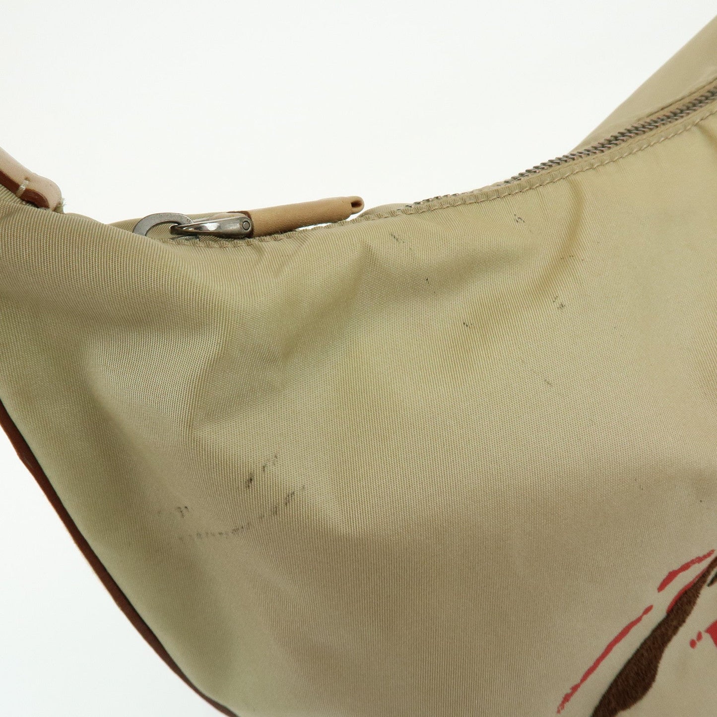 Prada Logo Nylon Leather Shoulder Bag Hand Bag Beige BR3315【Pre-order】
