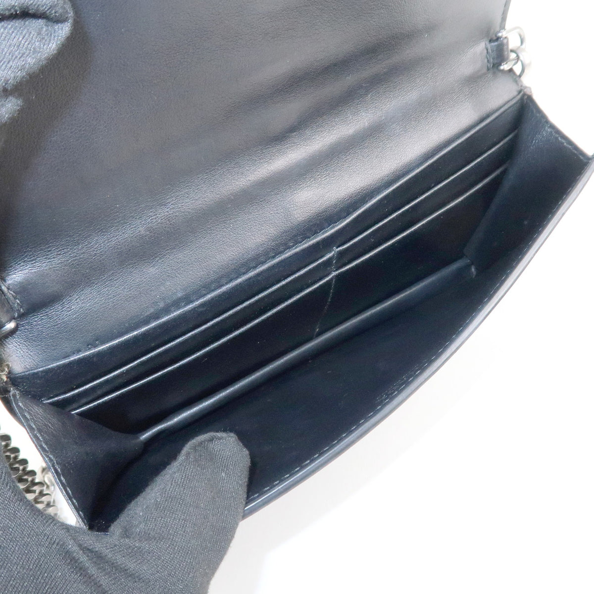 Prada Leather Studs Chain Wallet Chain Bag Black Used【Pre-order】