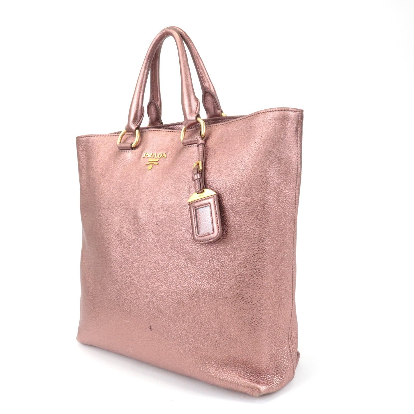Prada Leather 2Way Tote Bag Shoulder Bag Metallic Pink BN1713 Used【Pre-order】