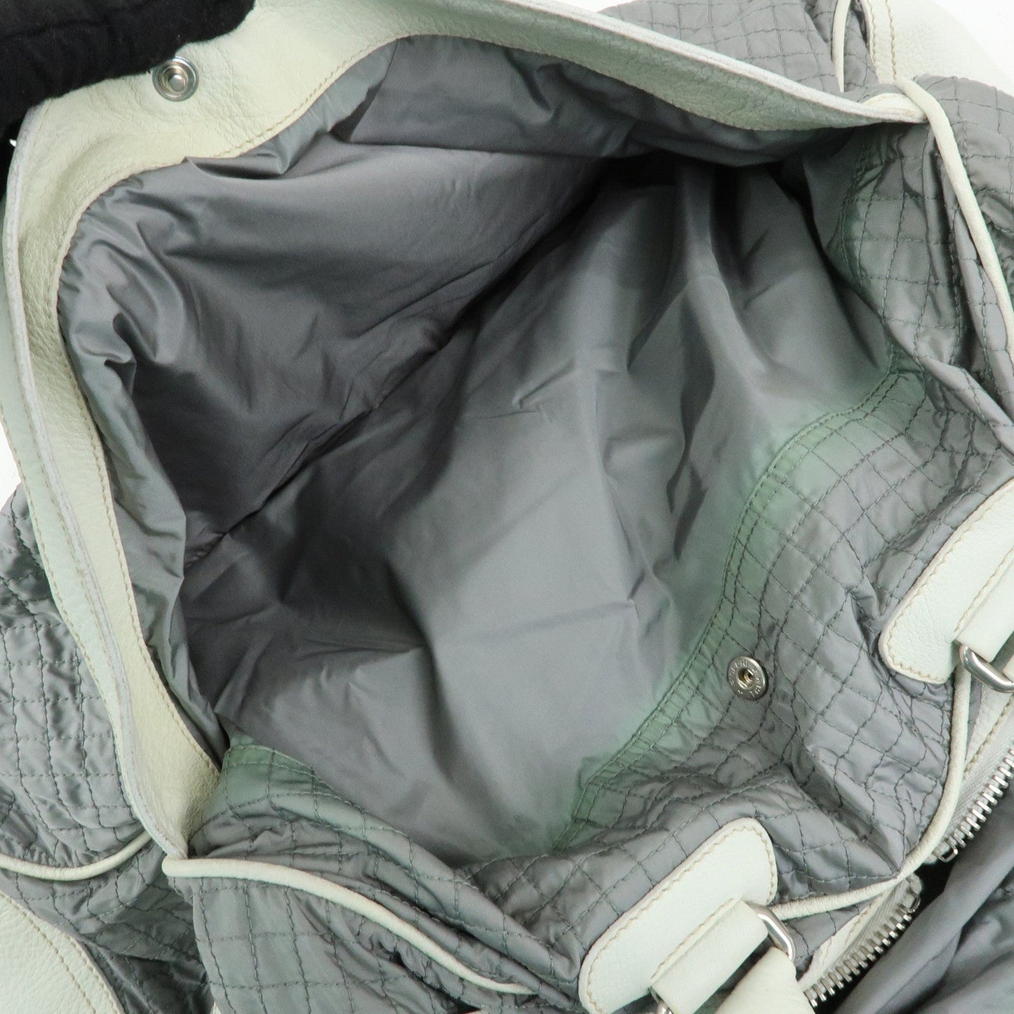Prada Sports Nylon Leather Boston Bag Hand Bag Gray Irvory【Pre-order】