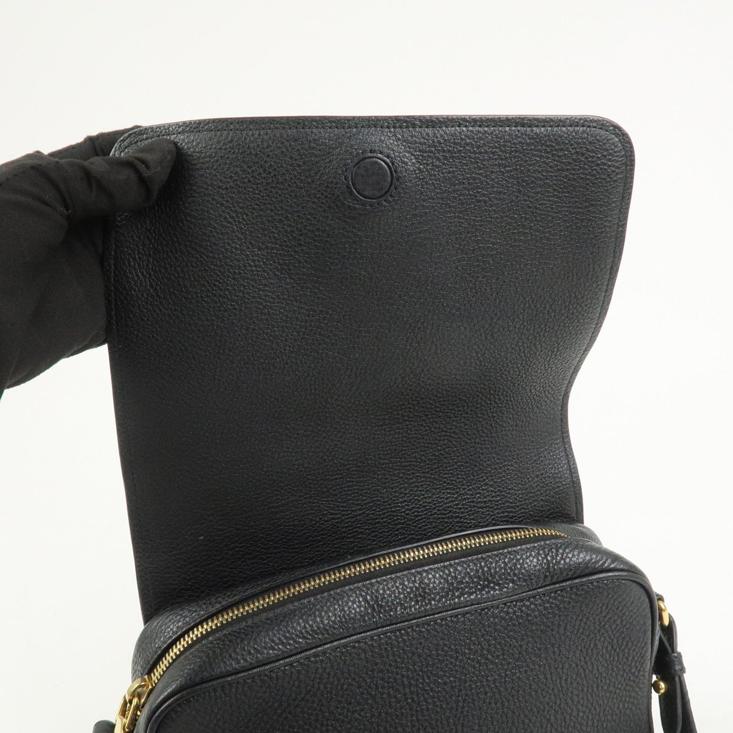 Pradq Logo Leather Shoulder Bag Black 1BD163【Pre-order】