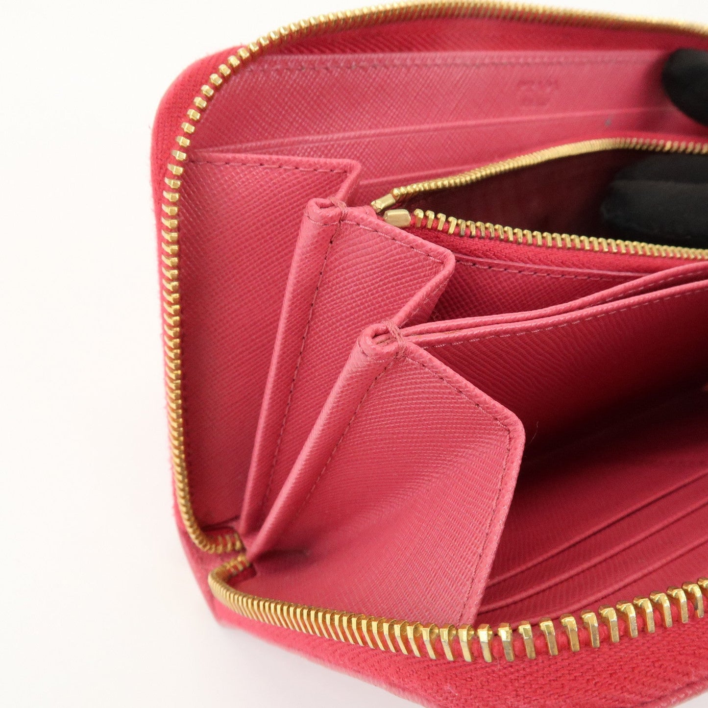 Prada Saffiano Leather Round Zippy Wallet Pink Pink 1M0506【Pre-order】