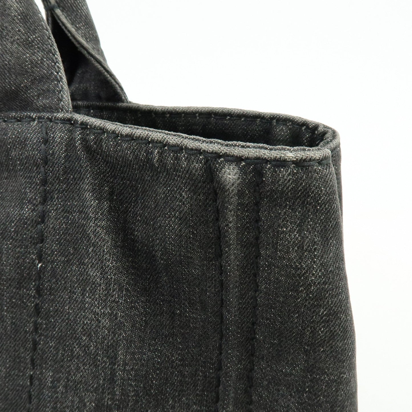 Prada Canapa Denim Tote Bag Hand Bag Black 1BG642【Pre-order】