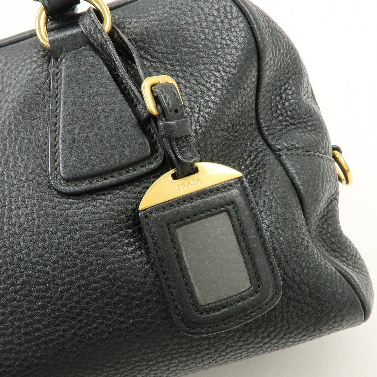 Prada Logo Leather Boston Bag Shoulder Bag Black B3091M【Pre-order】