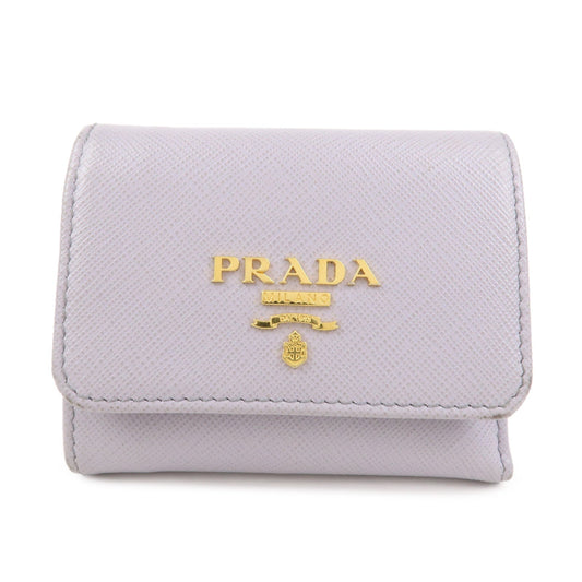 Prada Saffiano Leather Tri-fold Compact Wallet Light Purple 1MH043【Pre-order】