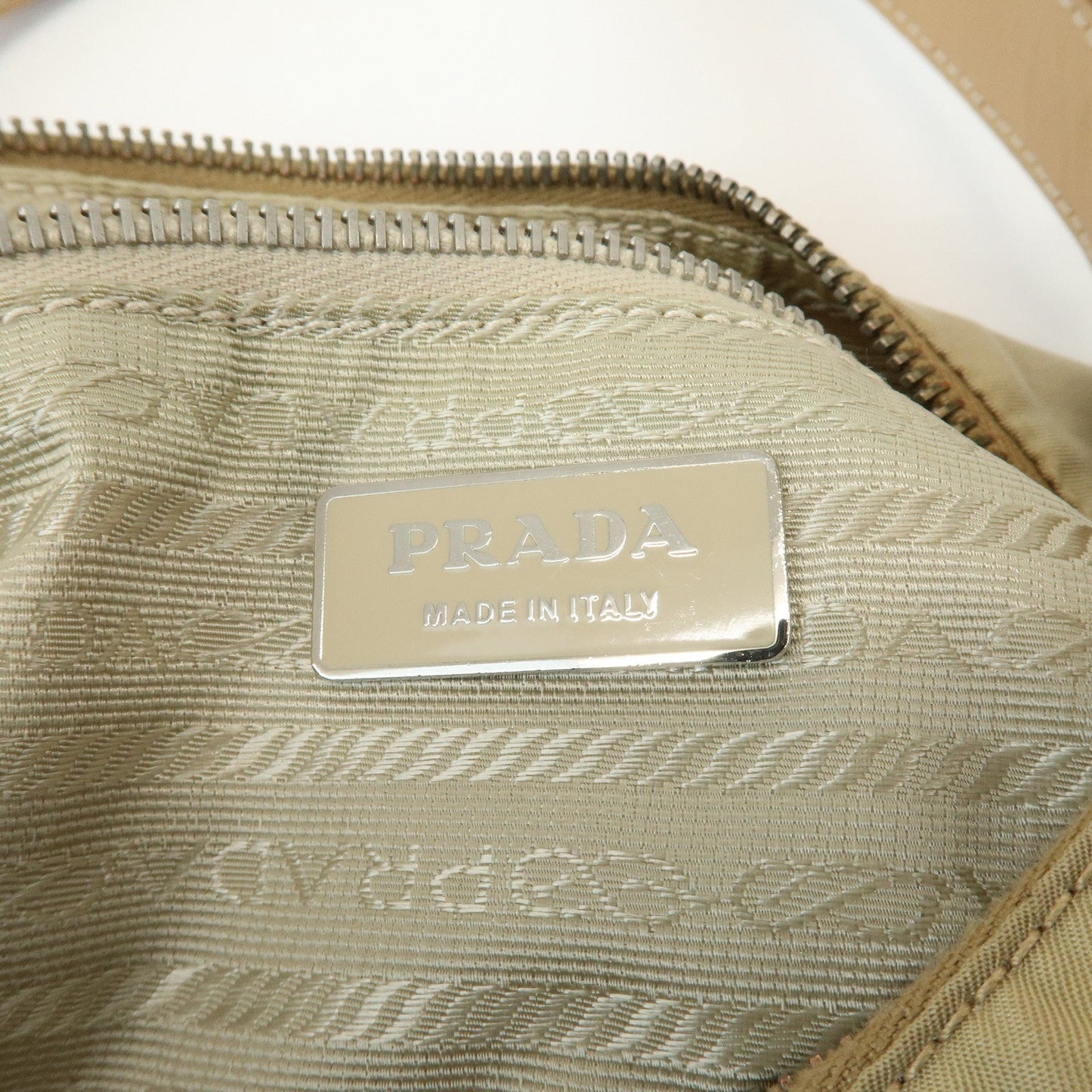 Prada Logo Nylon Leather Shoulder Bag Hand Bag Beige BR3315【Pre-order】