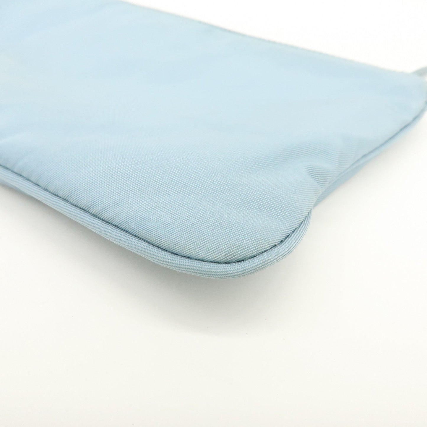 Prada Triangle Logo TESSUTO IMPUNTU Nylon Pouch Light Blue 1NH545【Pre-order】