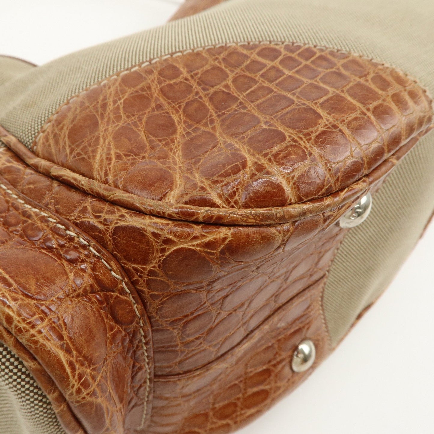 Prada Logo Jacquard Canvas Embossed Leather Shoulder Bag【Pre-order】