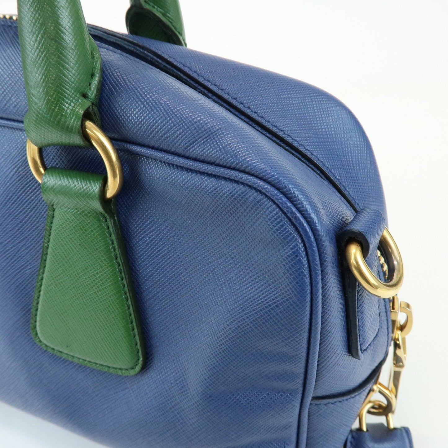 Prada Triangle Logo 2Way Bag Hand Bag Shoulder Bag Blue Green【Pre-order】