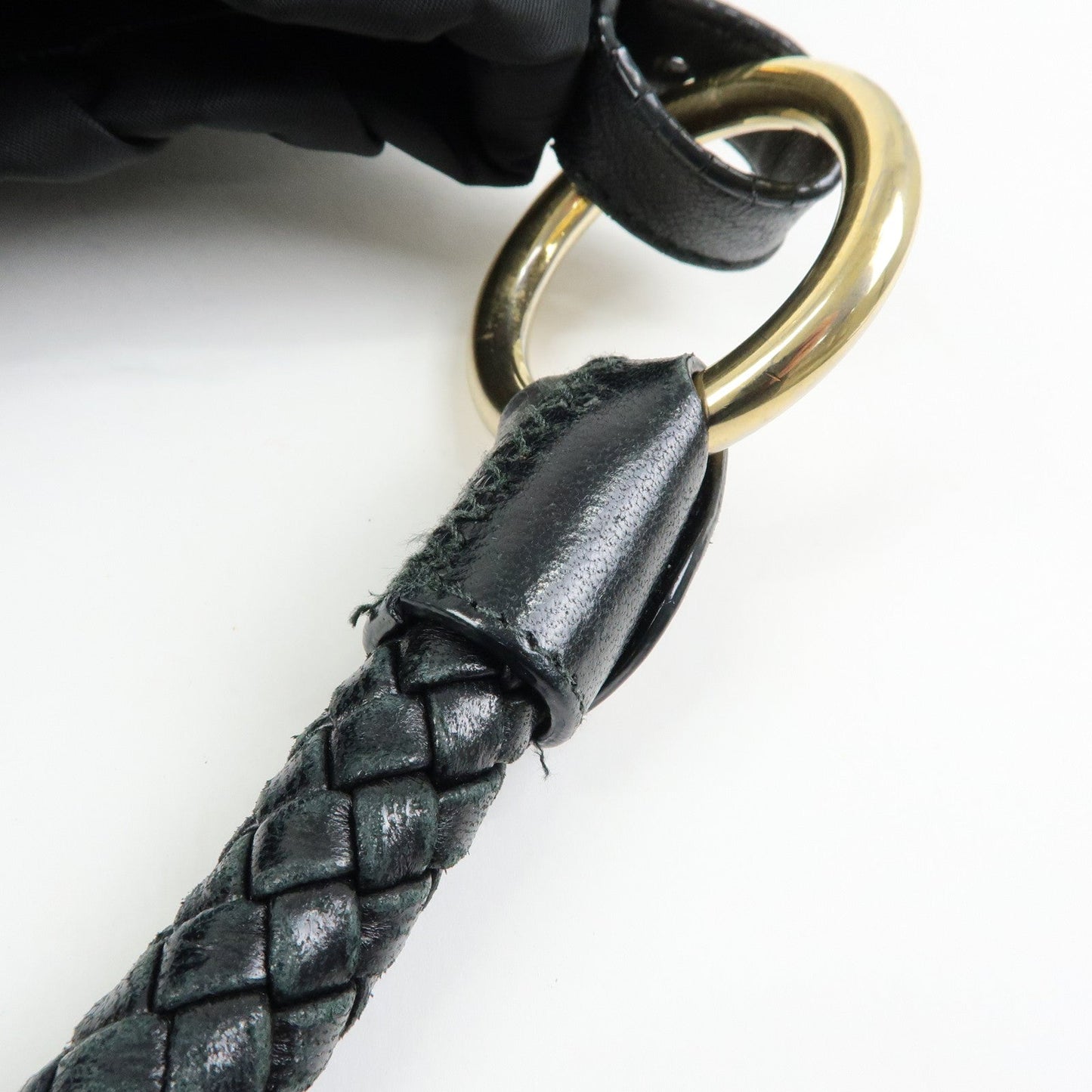 Prada Ribbon Nylon Leather Shoulder Bag Hand Bag Black BR4237【Pre-order】