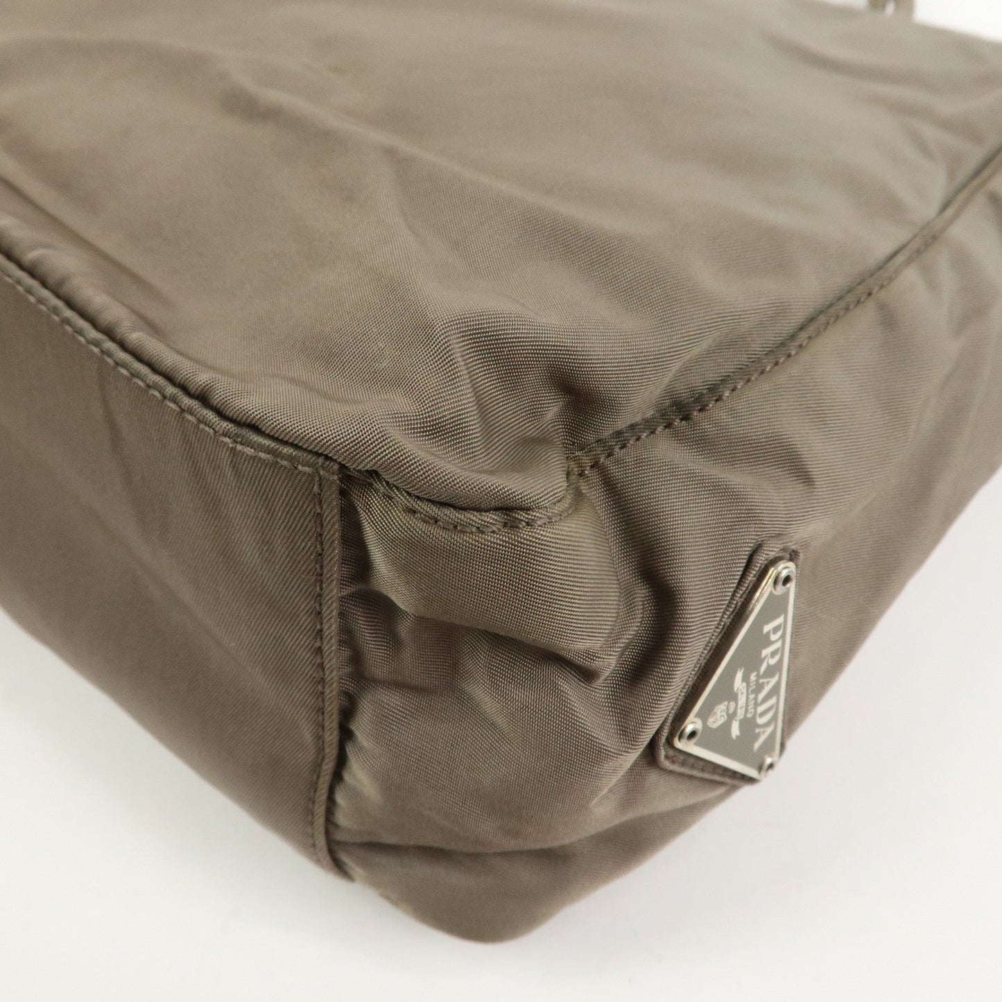 Prada Triangle Logo Nylon Tote Bag Hand Bag Gray【Pre-order】