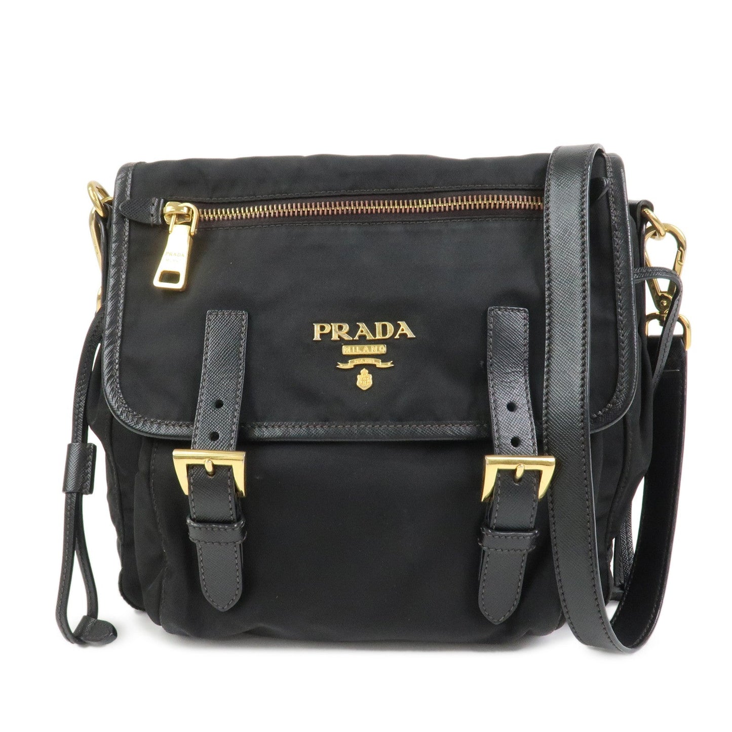 Prada Logo Nylon Saffiano Leather Shoulder Bag Crossbody Bag Black【Pre-order】