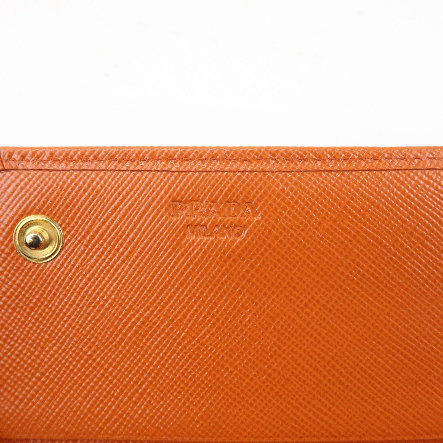 Prada Saffiano Leather Ribbon Flap Long Wallet Orange 1M1132【Pre-order】