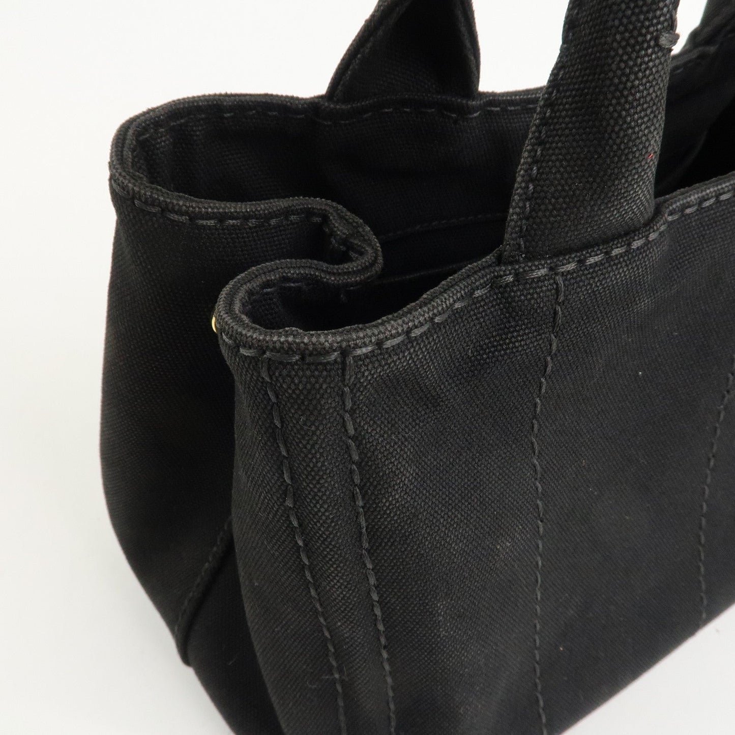 Prada Canapa Mini Canvas 2Way Hand Bag Tote Bag Black 1BG439 Used【Pre-order】