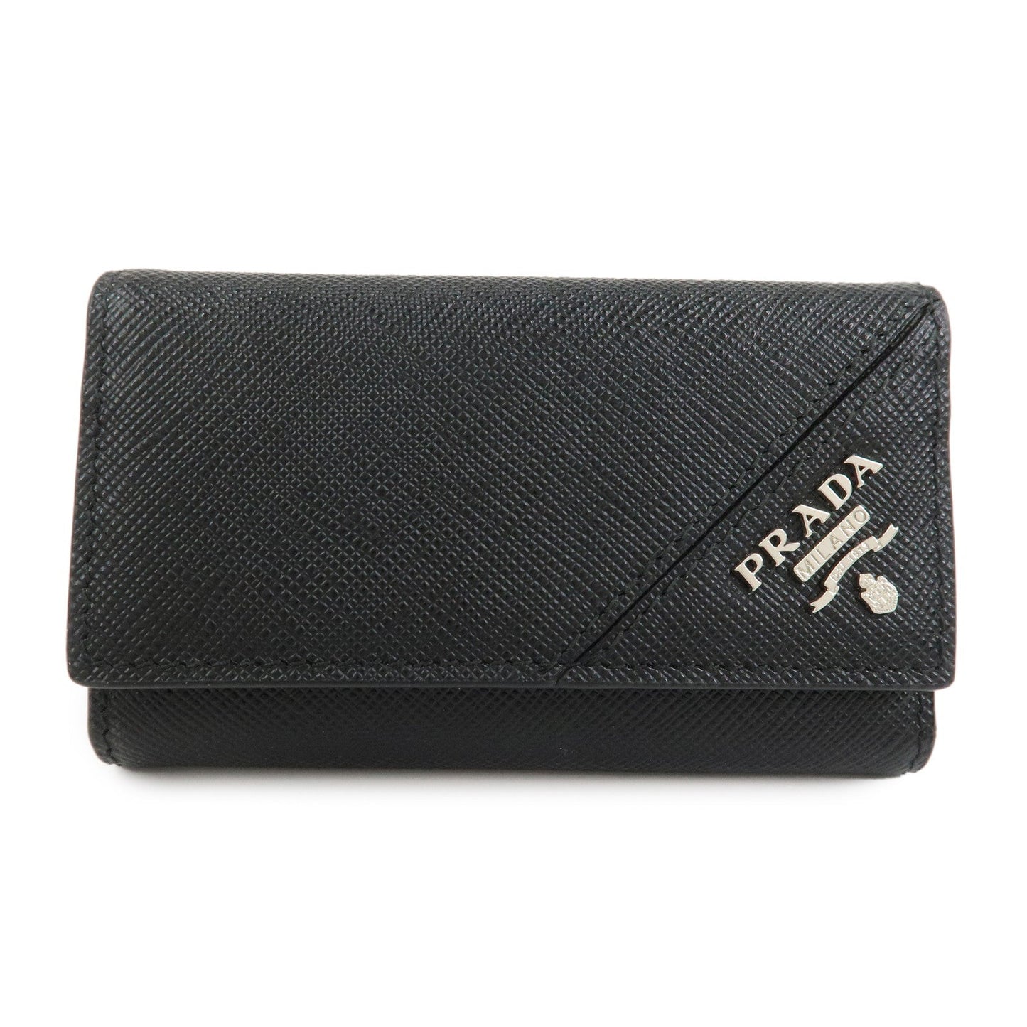 Prada Logo Saffiano Leather 6 Rings Key Case Black 2PG222【Pre-order】