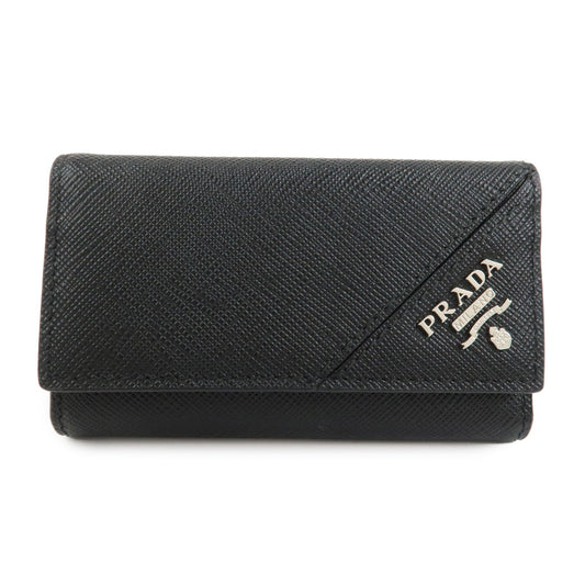 Prada Logo Saffiano Leather 6 Rings Key Case Black 2PG222【Pre-order】