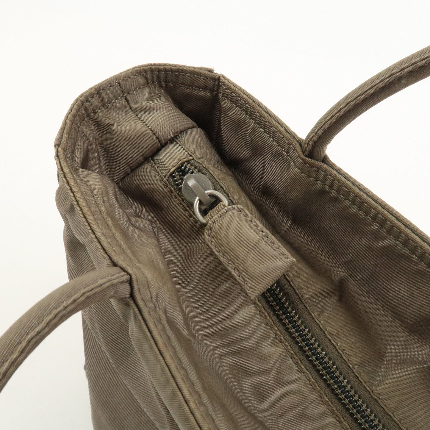Prada Triangle Logo Nylon Tote Bag Hand Bag Gray【Pre-order】