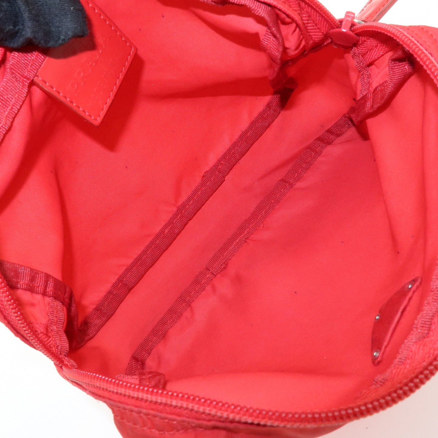 Prada Triangle Logo Set of 2 Nylon Pouch Cosmetic Pouch Red Khaki【Pre-order】