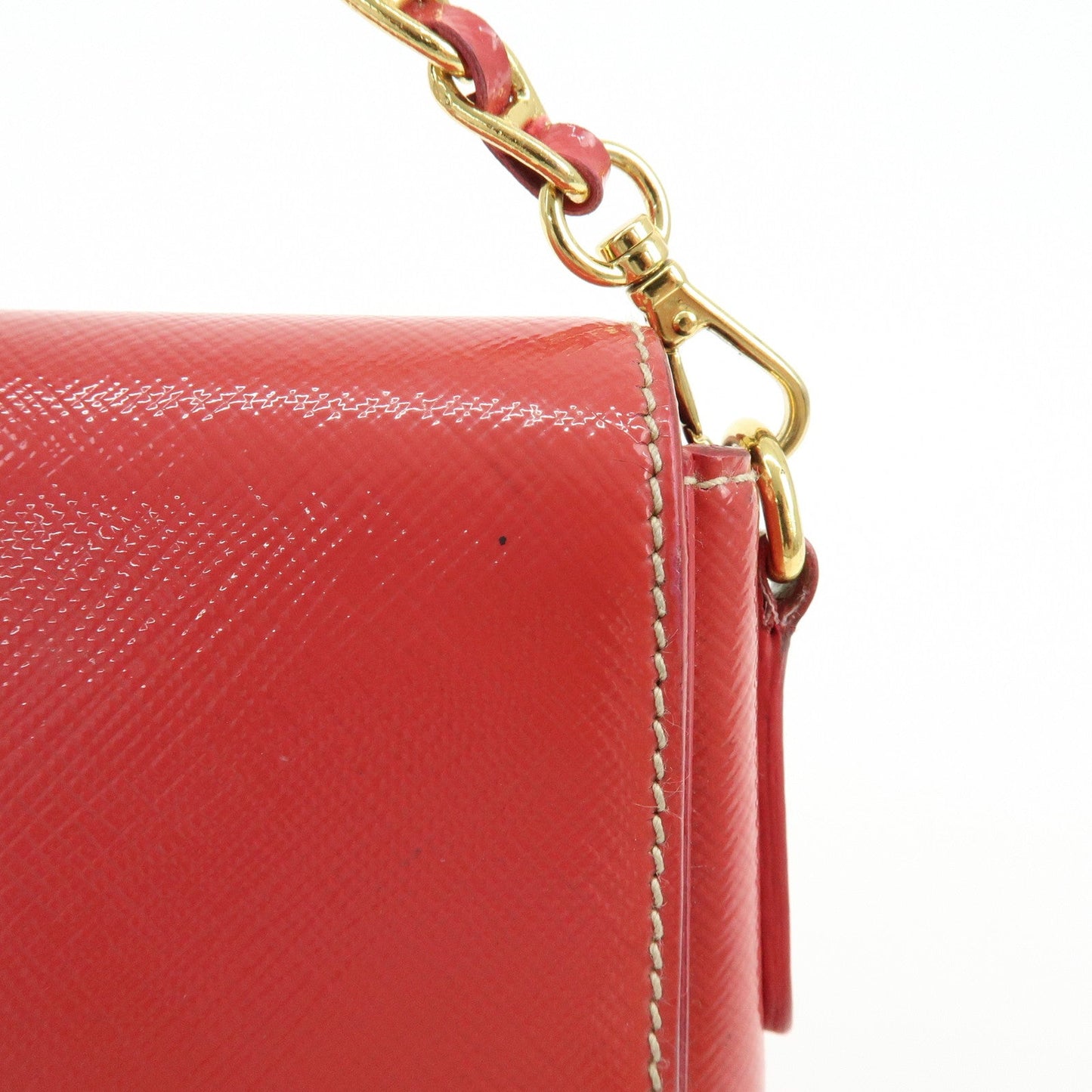 Prada Patent Leather 2Way Shoulder Chain Bag Hand Bag Pink【Pre-order】