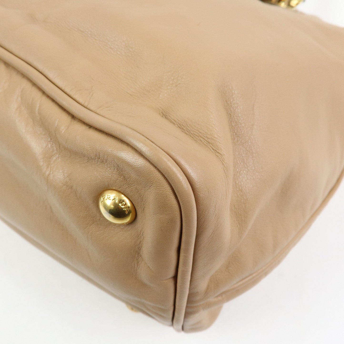 Prada Soft Calf Leather 2Way Hand Shoulder Bag Light Brown BN1902【Pre-order】