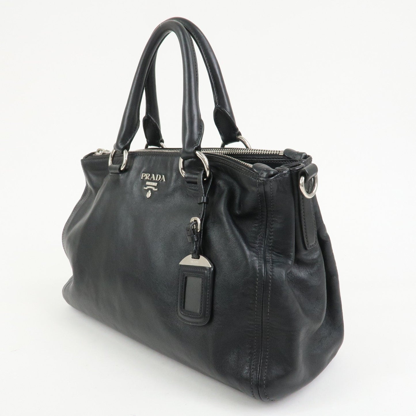 Prada Logo Leather 2WAY Bag Hand Bag Shoulder Bag Black BN2866【Pre-order】