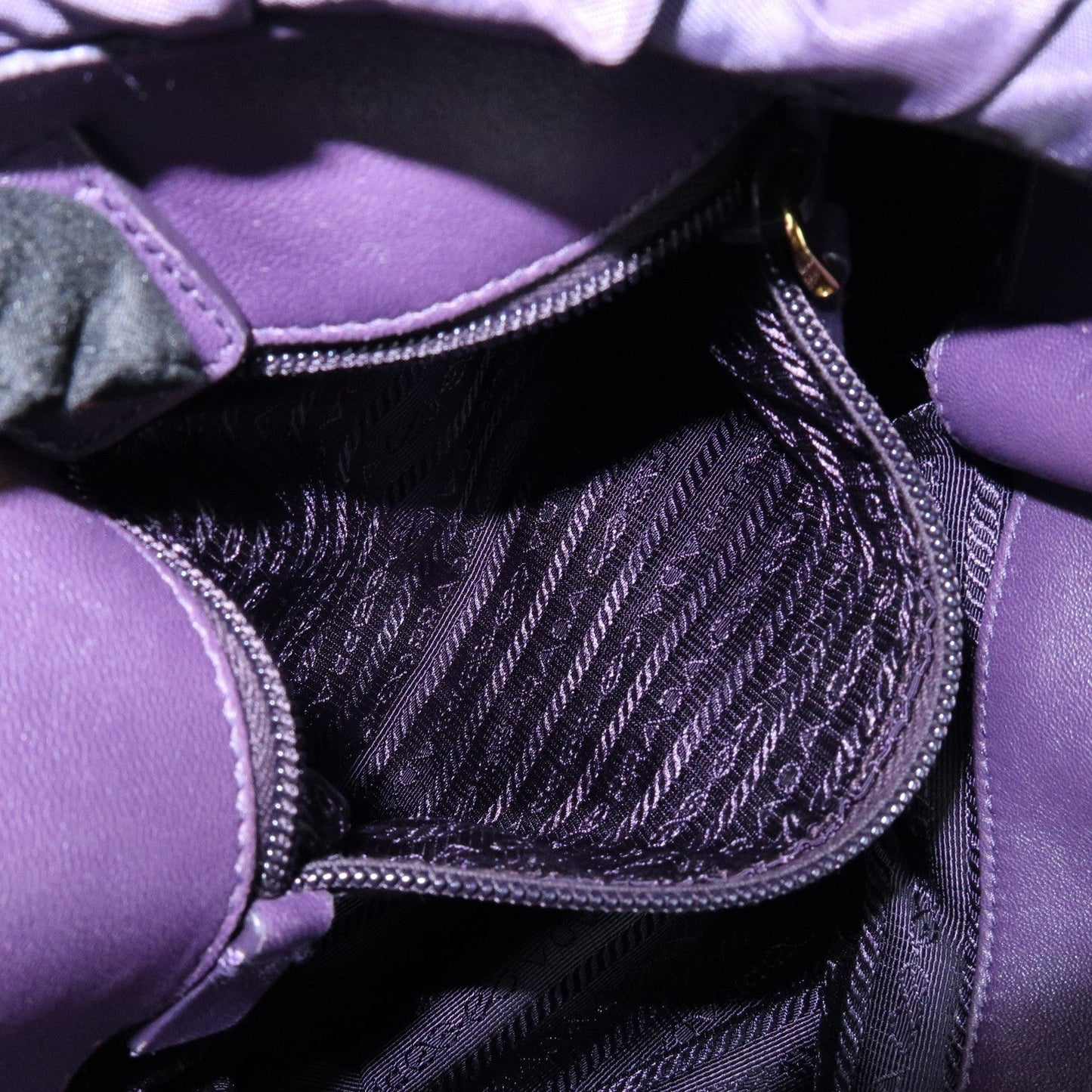 Prada Ribbon Nylon Leather Shoulder Bag Hand Bag Purple BR4237【Pre-order】