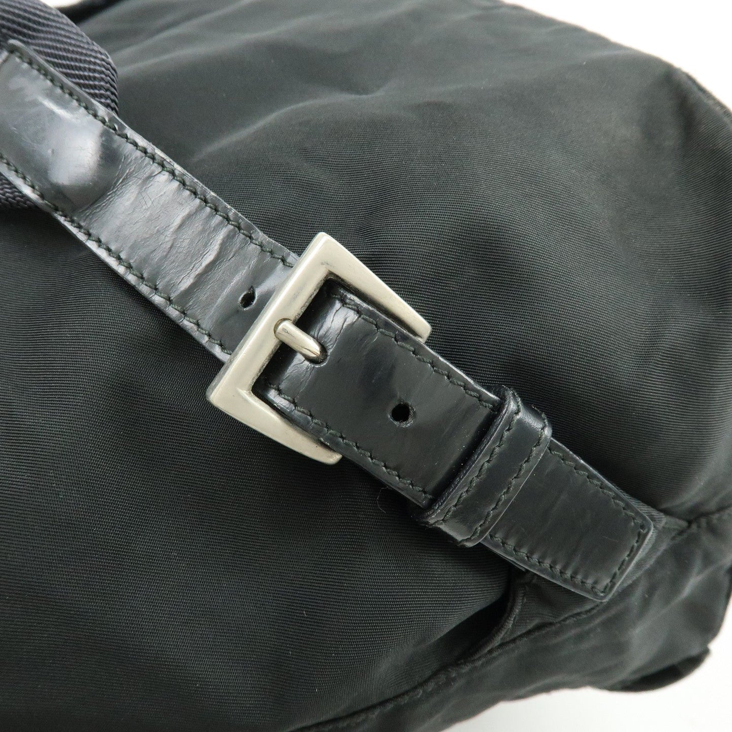 Prada Triangle Logo Nylon Leather Backpack Rucksuck Black【Pre-order】