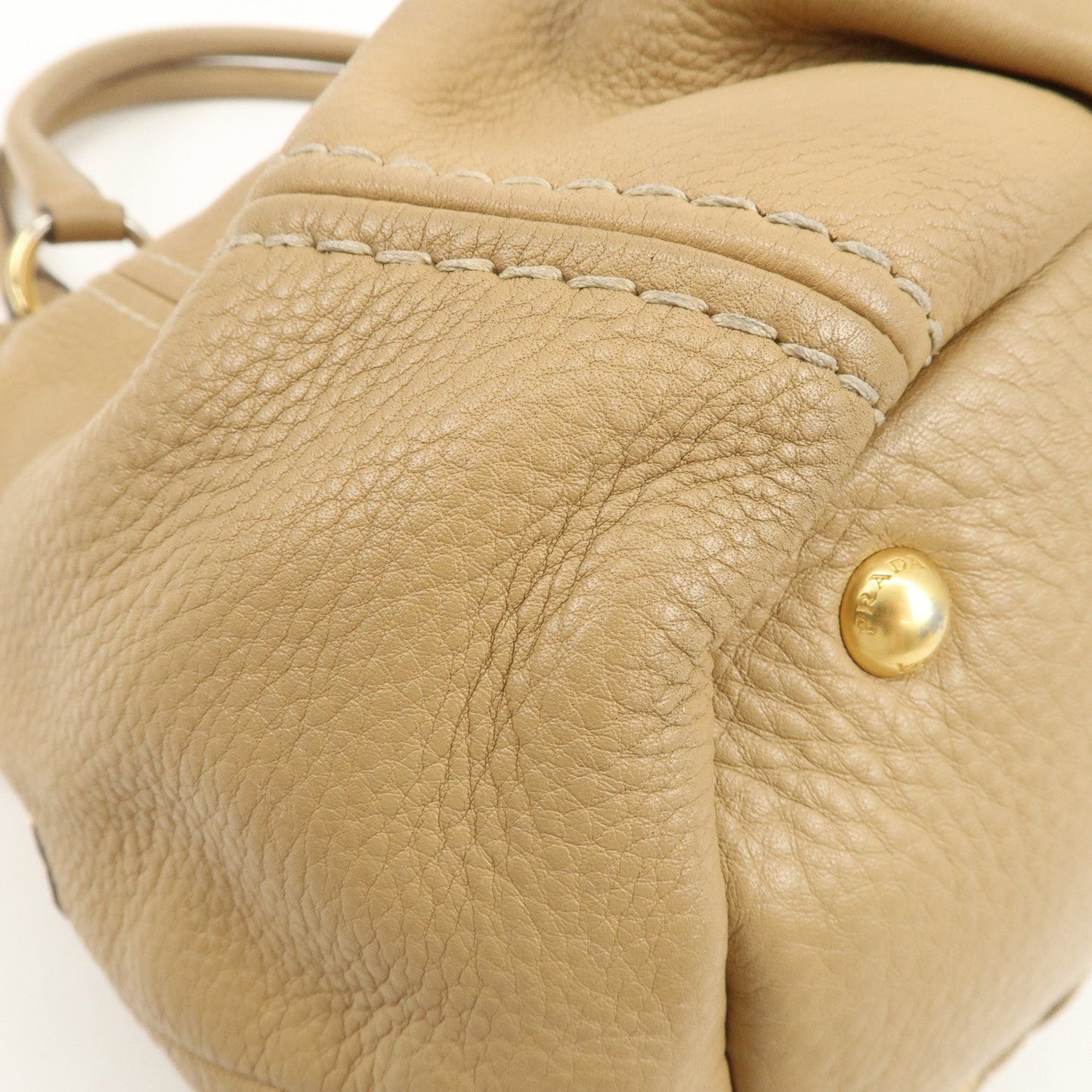 Prada Logo Leather 2Way Bag Hand Bag Shoulder Bag Camel【Pre-order】