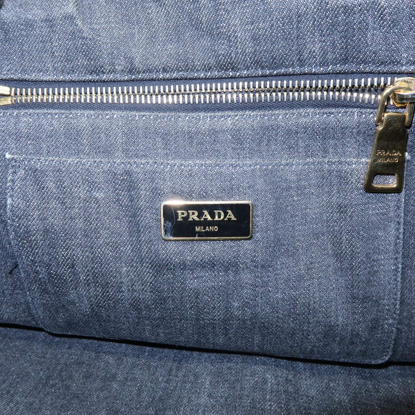 Prada Canapa Denim Tote Bag Hand Bag Black 1BG642【Pre-order】