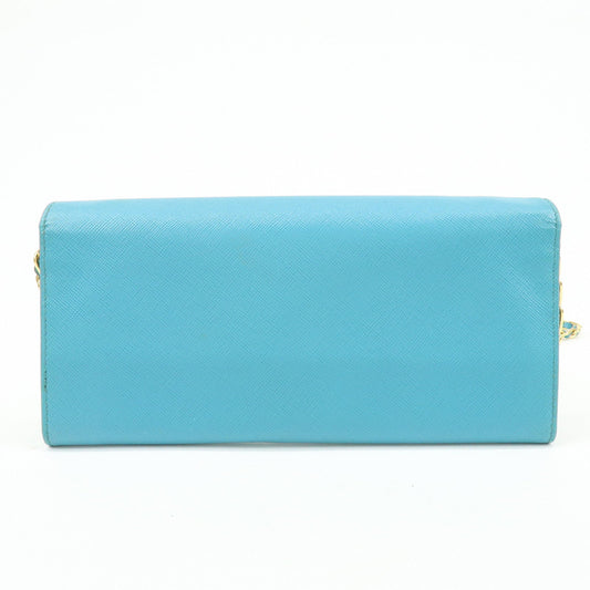 Prada Saffiano Leather Chain Wallet Shoulder Bag Blue 1M1290【Pre-order】