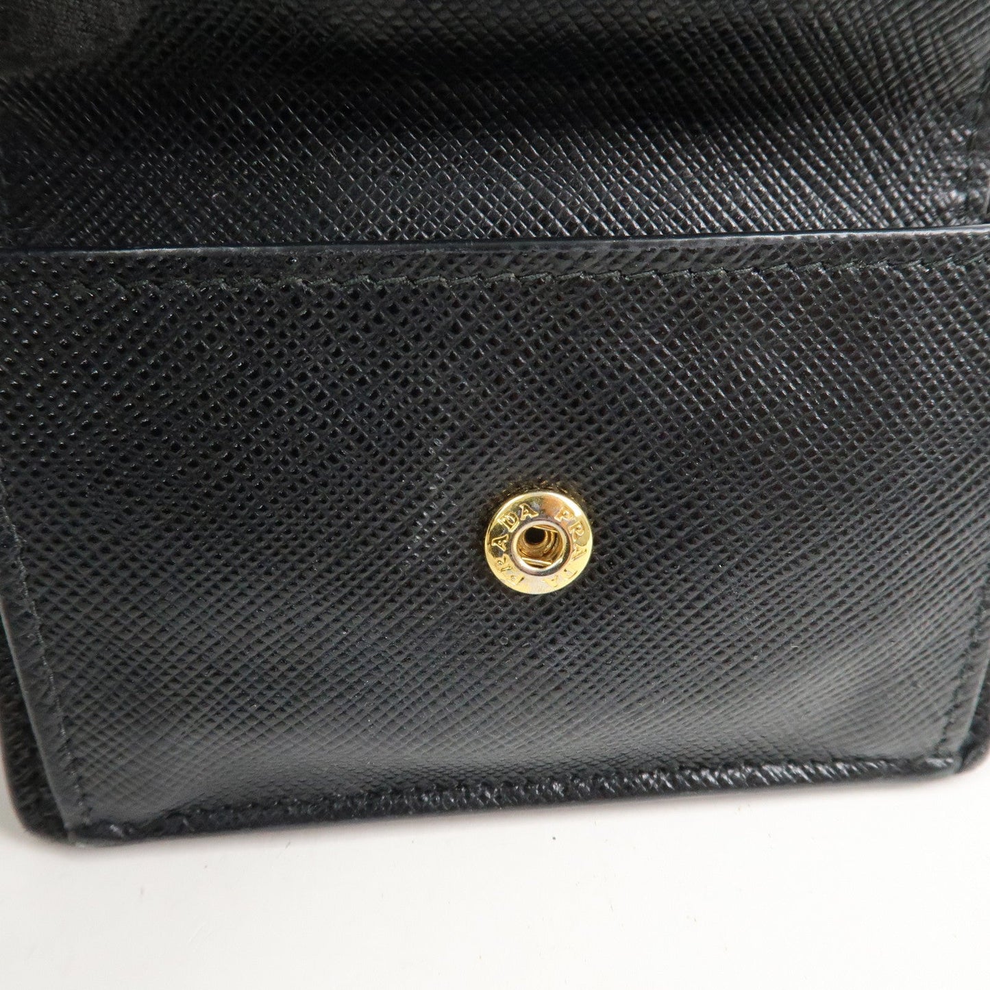 Prada Triangle Logo Saffiano Leather Tri-fold Wallet Black 1MH021【Pre-order】