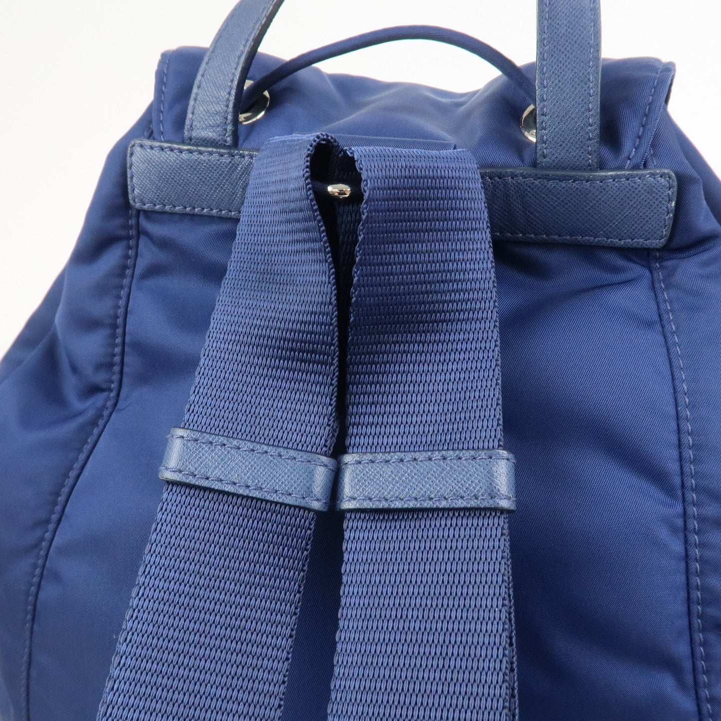Prada Triangle Logo Nylon Saffiano Leather Backpack Navy BZ0032【Pre-order】