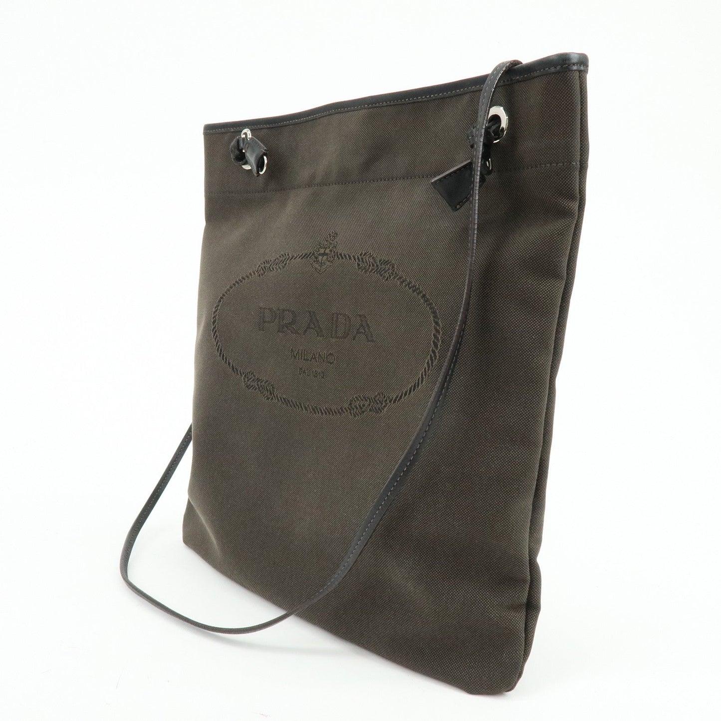 Prada Logo Jacquard Leather Shoulder Bag Crossbody Bag Dark Brown【Pre-order】