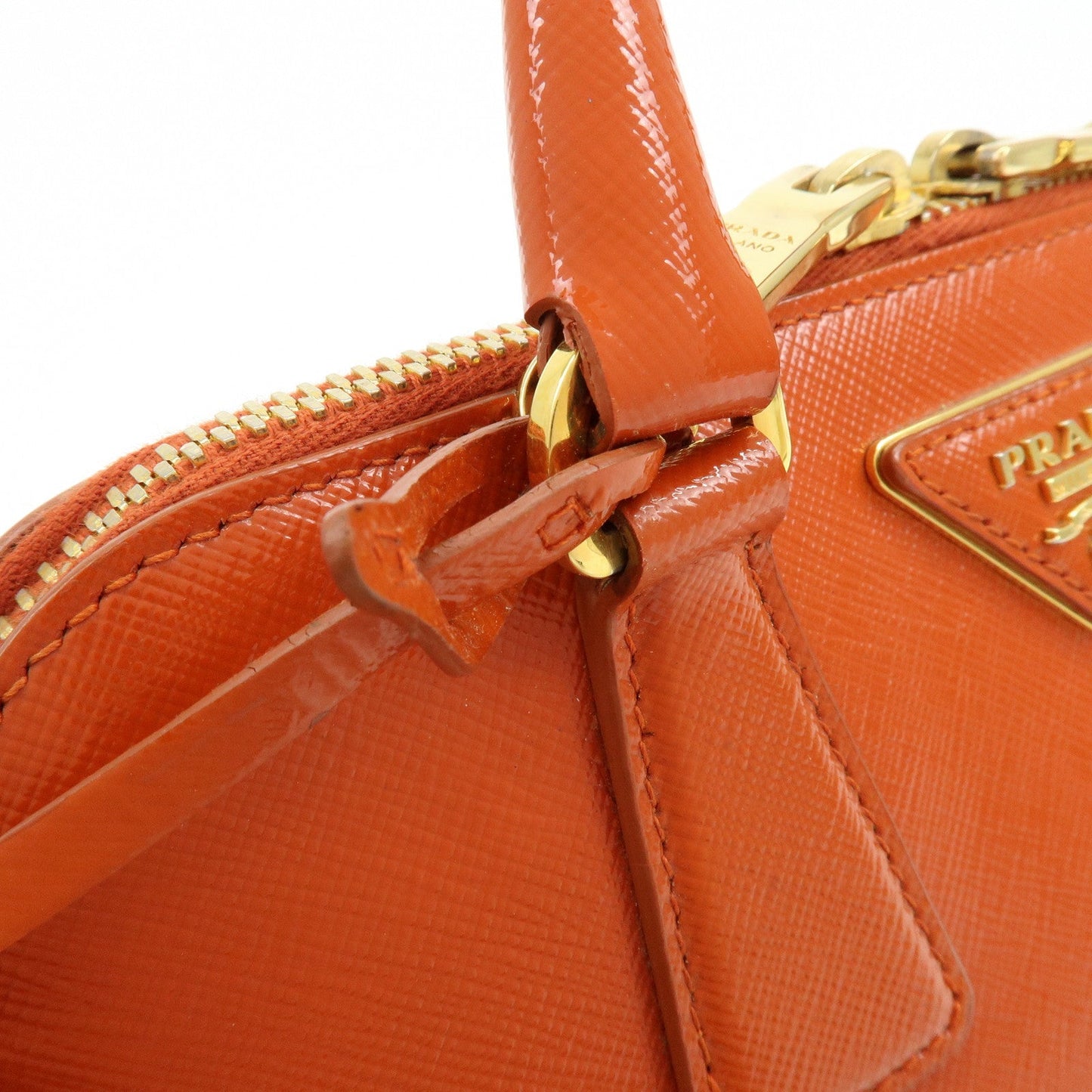 Prada Triangle Logo Patent Leather 2Way Hand Shoulder Bag BL0838【Pre-order】