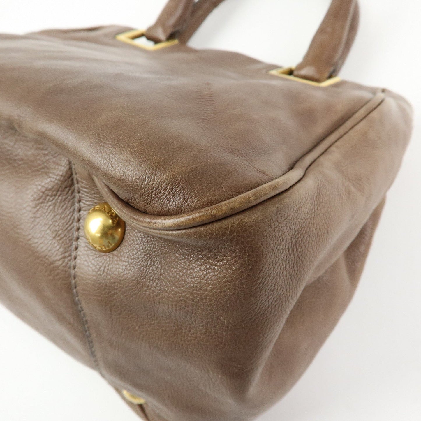 Prada Calf Leather 2Way Bag Shoulder Bag Ribbon Brown BN2245【Pre-order】