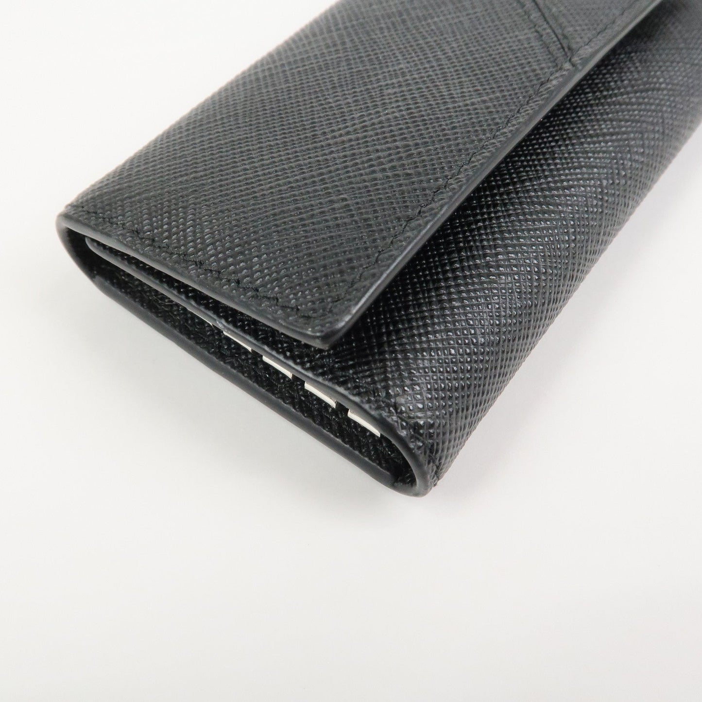 Prada Logo Saffiano Leather 6 Rings Key Case Black 2PG222【Pre-order】