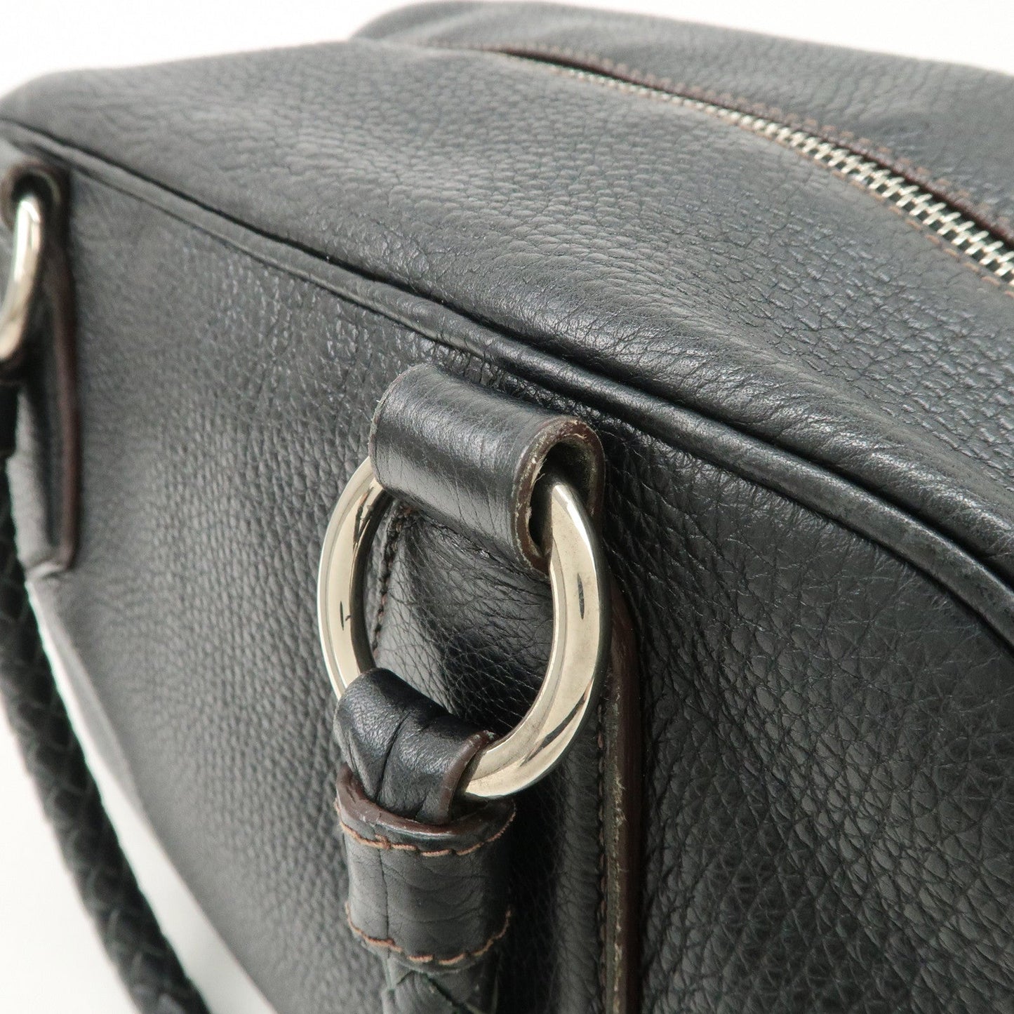 Prada Logo Leather Hand Bag Mini Boston Bag Black BL0471 Used【Pre-order】