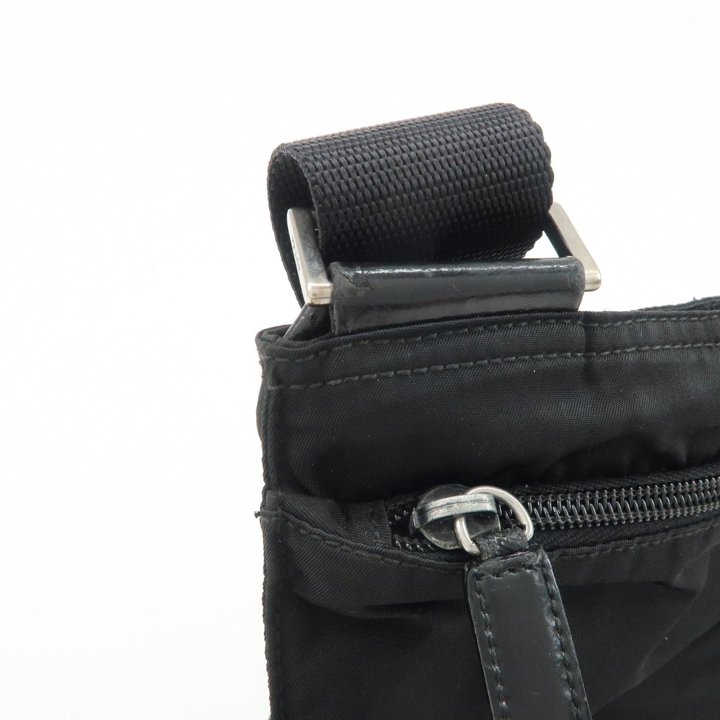 Prada Triangle Logo Nylon Leather Shoulder Bag Crossbody Bag Black【Pre-order】