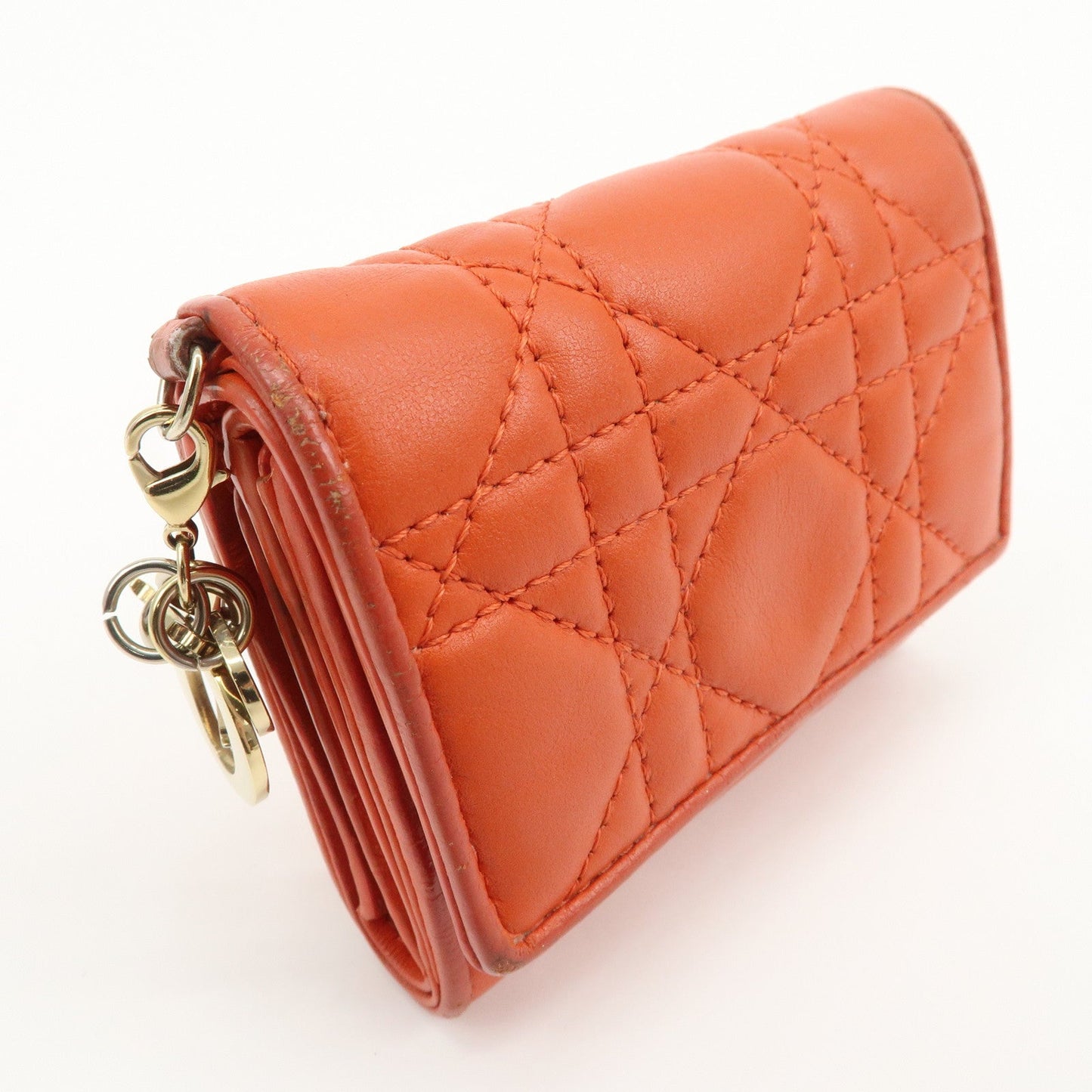 Christian Dior Lady Dior Cannage Leather Tri-fold Compact Wallet【Pre-order】