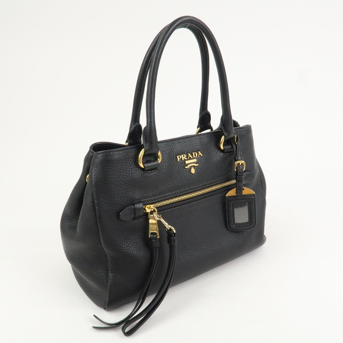 Prada Logo Leather 2Way Bag Shoulder Bag Hand Bag Black 1BG044【Pre-order】