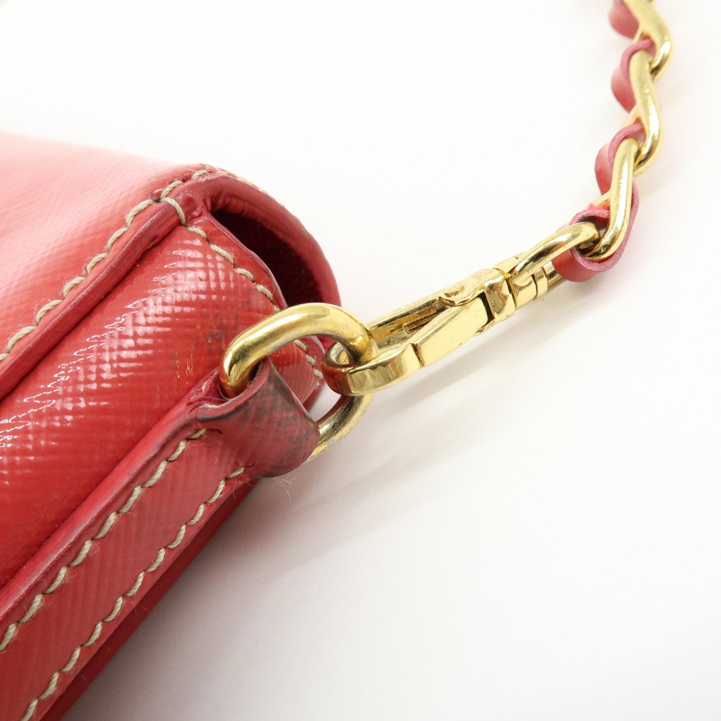 Prada Patent Leather 2Way Shoulder Chain Bag Hand Bag Pink【Pre-order】