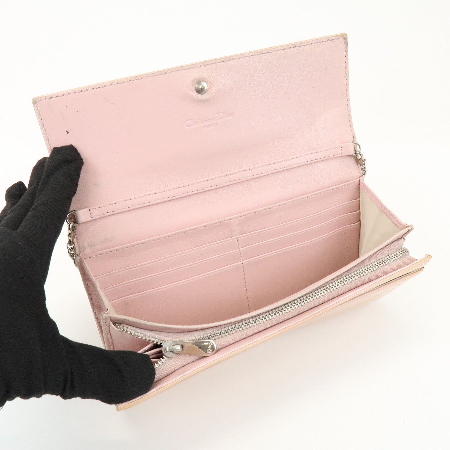 Christian Dior Patent Leather Chain Wallet Long Wallet【Pre-order】