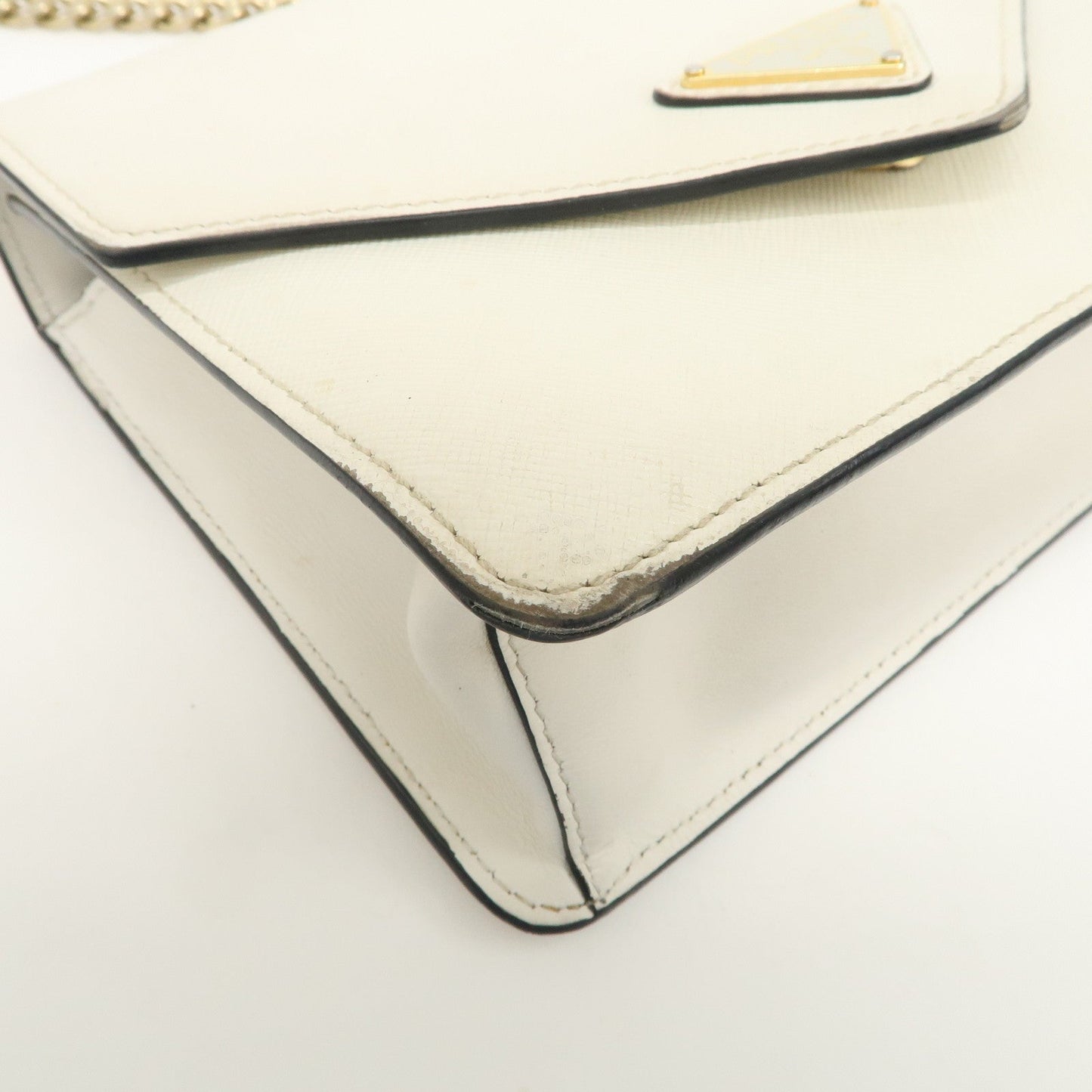 Prada Triangle Logo Saffiano Leather Chain Shoulder Bag 1BD200【Pre-order】