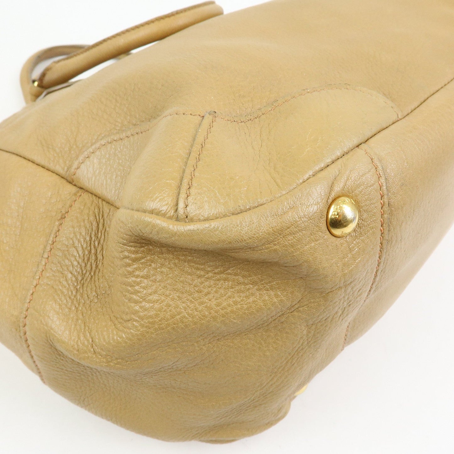 Prada Calf Leather 2Way Bag Hand Bag Shoulder Bag Beige【Pre-order】