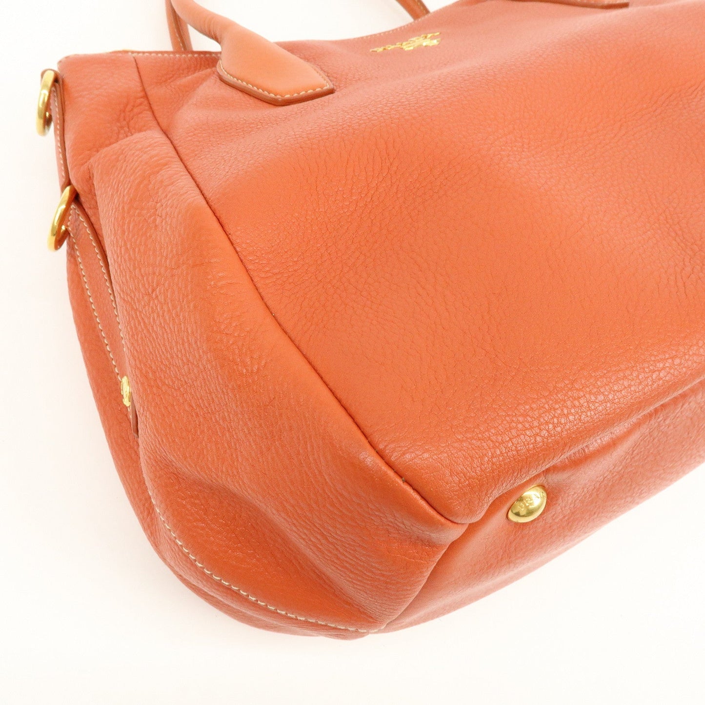 Prada Logo Leather 2Way Bag Hand Bag Shoulder Bag Orange【Pre-order】