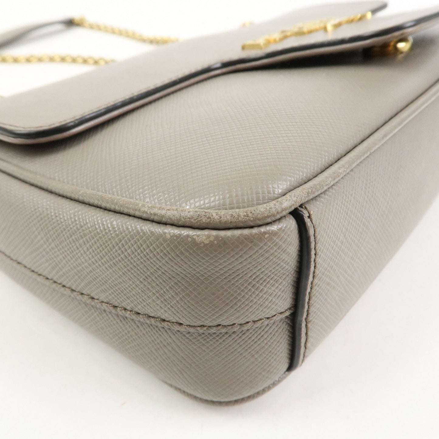 Prada Saffiano Leather Chain Shoulder Crossbody Bag Gray 1BD193【Pre-order】